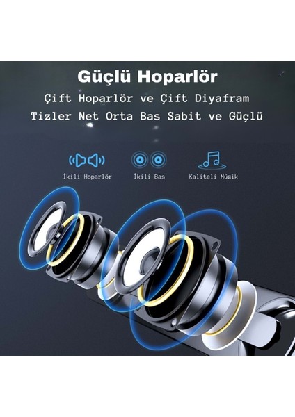 USB Destekli Stereo Soundbar Hoparlör – LED Işıklı, Güçlü Ses Kalitesi, Pc / Laptop / Tv / Telefon Uyumlu fiyatları