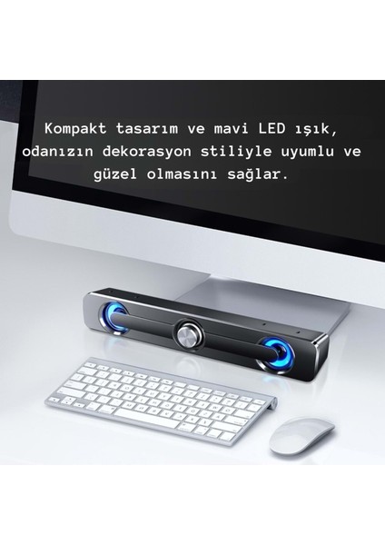 USB Destekli Stereo Soundbar Hoparlör – LED Işıklı, Güçlü Ses Kalitesi, Pc / Laptop / Tv / Telefon Uyumlu fırsatları