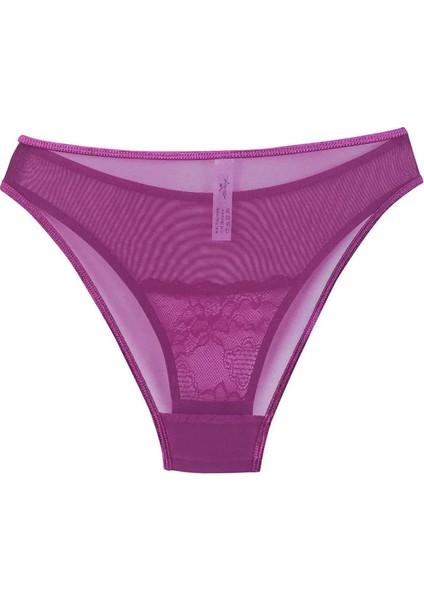 Kadın Mor Dantel Detaylı Transparan 2'li Slip modelleri