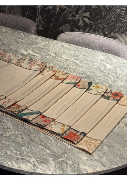 Keten Lacin Desen Runner 40X140 cm modelleri