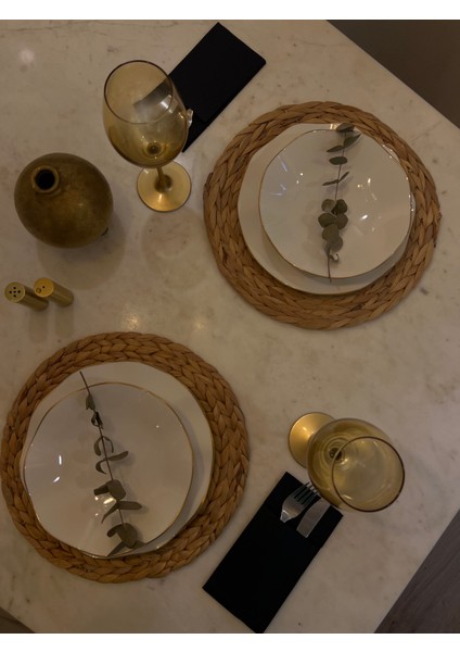 Doğal Hasır Yuvarlak Amerikan Servis 2’li – El Yapımı Örgü Supla modelleri