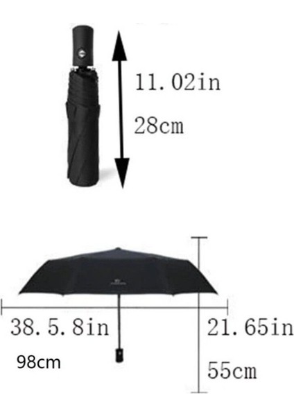 Şemsiye Tam Otomatik Rüzgarda Kırılmayan Fiber Unisex 8 Telli Siyah fırsatları