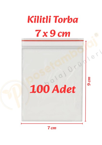 7x9 Cm. Kilitli Torba (100 Adet)