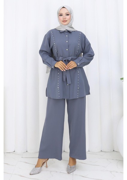 Incili Kuşaklı Ikili Takım Gri 19265 modelleri