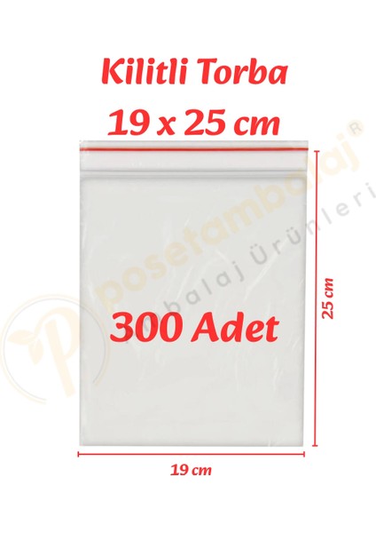 19X25 Cm. Kilitli Torba (300 Adet)