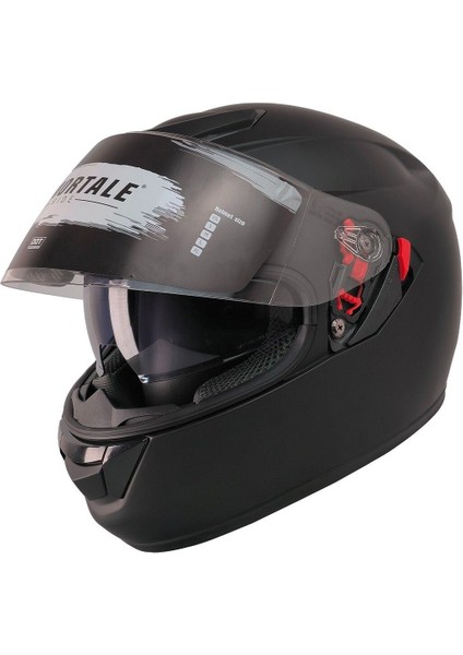 Motosiklet Kaskı Ce Sertifikalı Güneş Vizörlü Full Face Mat Black Kask