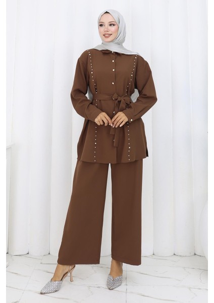 Incili Kuşaklı Ikili Takım Kahverengi 19265 modelleri