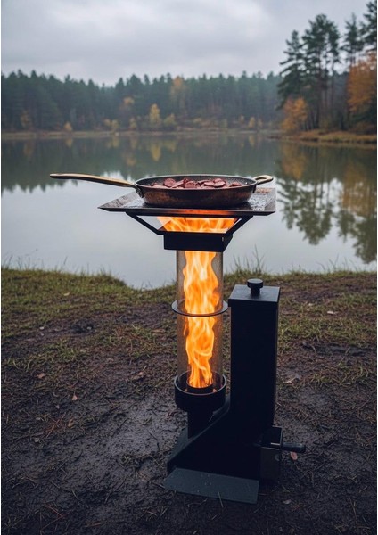 Taşınabilir Kamp Pelet Soba – Kokusuz, Külsüz ve Yüksek Isı Performansı | Pelet Hediyeli