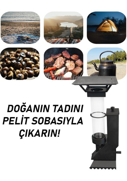 Taşınabilir Kamp Pelet Soba – Kokusuz, Külsüz ve Yüksek Isı Performansı | Pelet Hediyeli