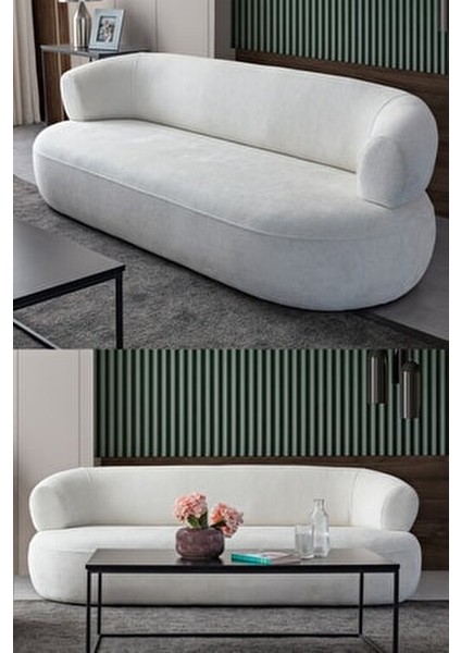 Roma Üçlü Koltuk Modern Tasarım Polyester Kumaş 220 cm Genişlikte