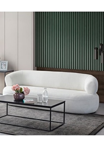 Roma Üçlü Koltuk Modern Tasarım Polyester Kumaş 220 cm Genişlikte