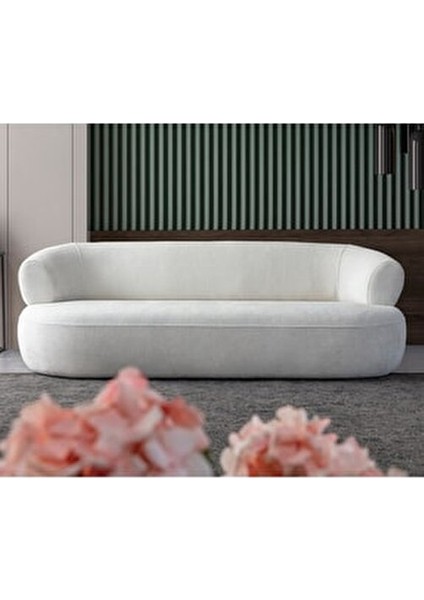 Roma Üçlü Koltuk Modern Tasarım Polyester Kumaş 220 cm Genişlikte
