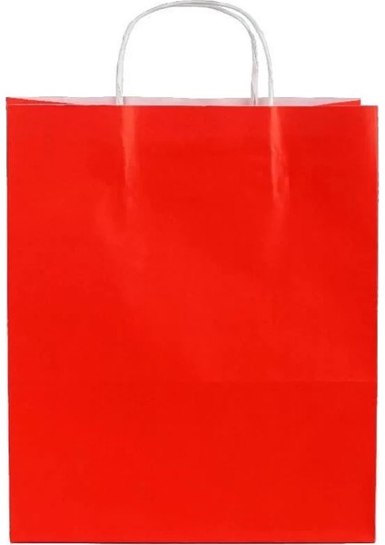 Kırmızı Kraft Çanta Orta Boy 25X12X31 cm 25 Adet fiyatları