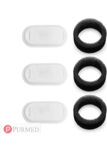 - Caichi ve Dimute Evcil Hayvan Su Pınarı Yedek Filtresi, 7.5X4CM, Aktif Karbon ve Pamuk Elyaf, 3'lü Paket