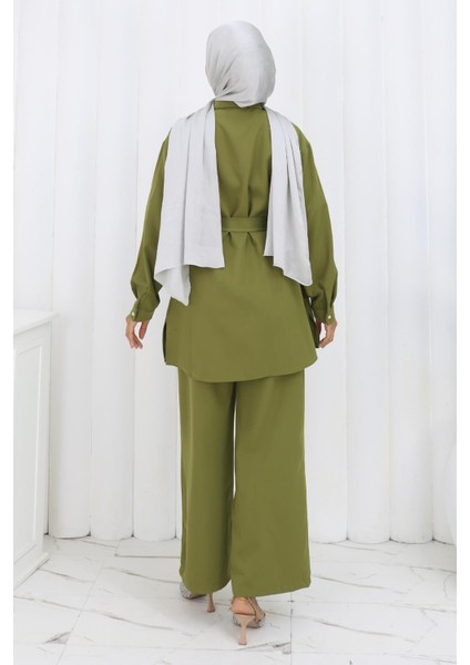 Incili Kuşaklı Ikili Takım Haki 19265 fırsatları