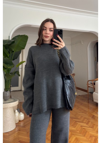 Basic Bisiklet Yaka Triko Takım- Gri fiyatları