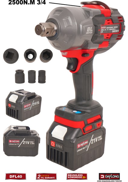 Pro 3/4 2500NM Şarjlı Darbeli Somun Sökme Makinası Dfl-40