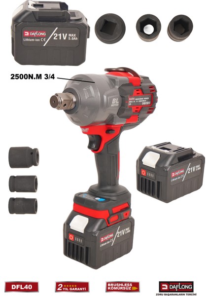 Pro 3/4 2500NM Şarjlı Darbeli Somun Sökme Makinası Dfl-40 modelleri