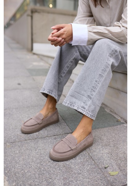 Craft Kadın Vizon Gercek Suet Loafer Ayakkabi
