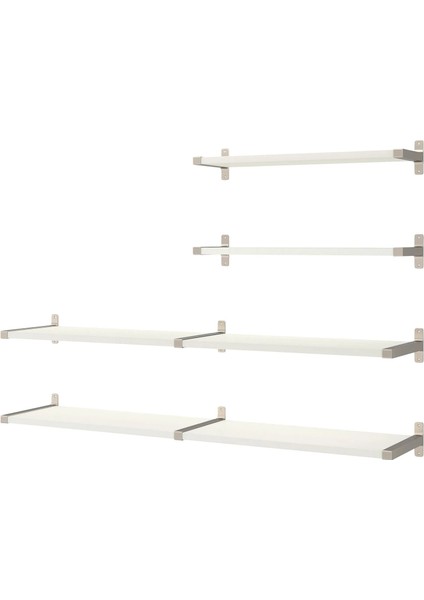 Bergshult / Granhult Duvar Rafı Kombinasyonu Beyaz Nikelaj Kaplama 160 x 30 cm