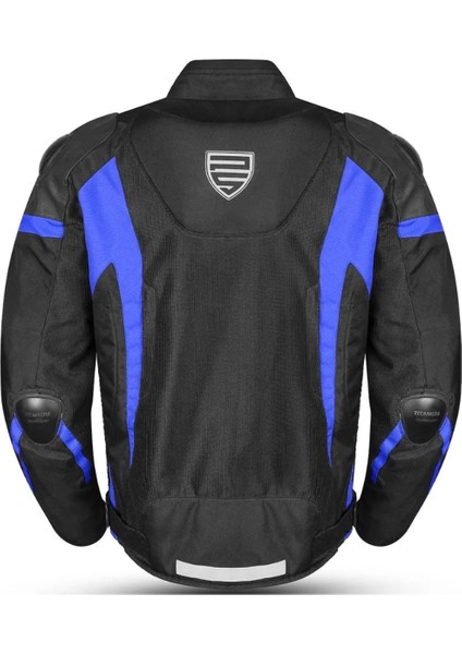 Motosiklet Montu Full Korumalı Titanyum 4 Mevsim Maxdura Hörgüçlü Model Mont Blue modelleri