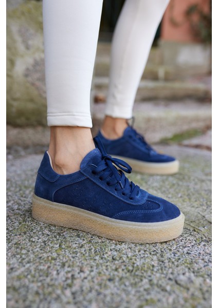 Alistar Kadın Lacivert Gecrek Deri Suet Bagcıkli Sneaker