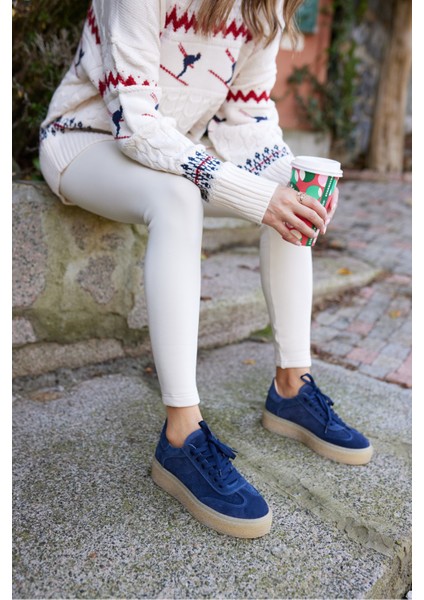 Alistar Kadın Lacivert Gecrek Deri Suet Bagcıkli Sneaker fiyatları