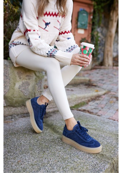 Alistar Kadın Lacivert Gecrek Deri Suet Bagcıkli Sneaker modelleri