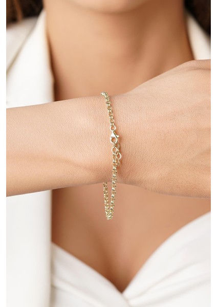 14 Ayar Altın Doch Zincirde Yeşil Mineli Nazarlık Bileklik indirimleri