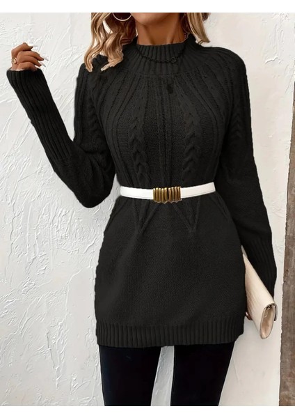 Mdb Kadın Uzun Kollu Yarı Balıkçı Yaka Triko Bluz