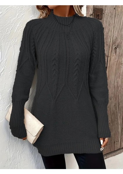 Mdb Kadın Uzun Kollu Yarı Balıkçı Yaka Triko Bluz modelleri