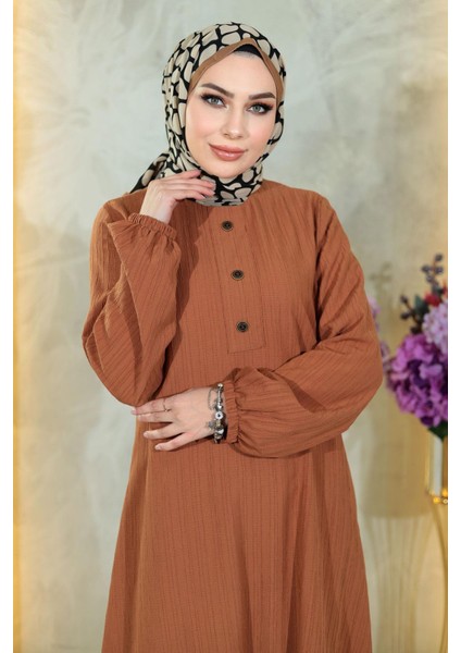 Düğmeli Tesettür Takım Taba MSW10358-5 fiyatları