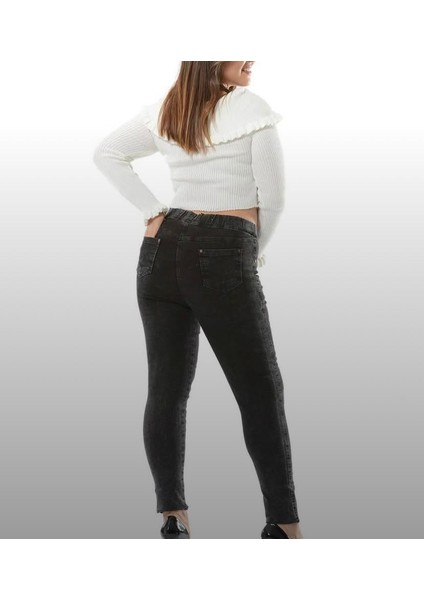 Gri Denim Battal Kot Pantolon Tayt modelleri