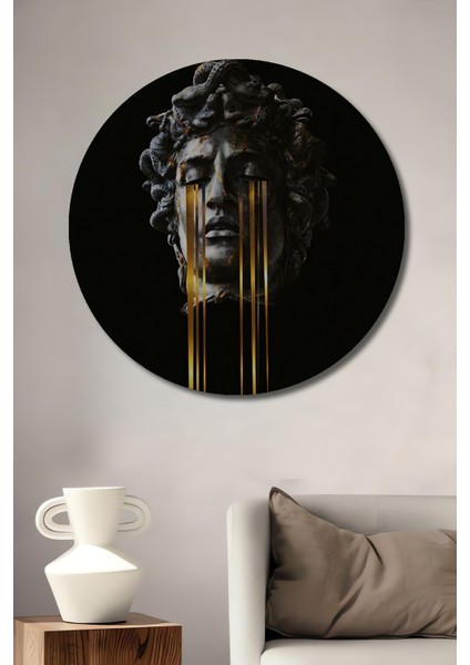 Medusa Gözyaşları Dekoratif Ahşap Mdf Ev/işyeri Duvar Tablo Yuvarlak Ev/işyeri Duvar Tablo