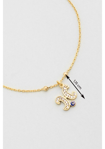 H Harfi 18 Ayar Sarı Altın Kaplama 19 cm Gümüş Nazar Bileklik modelleri