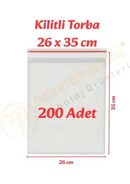 26X35 Cm. Kilitli Torba (200 Adet)
