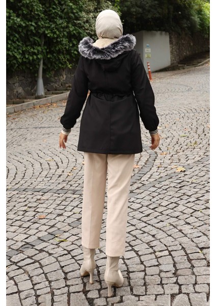 Fermuarlı Kapşonlu Mont Siyah 19270 modelleri