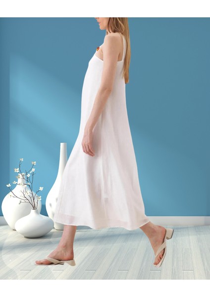 xint Kadın Regular Fit Omuz Dekolteli Lyocell Kumaş Midi Boy Elbise modelleri