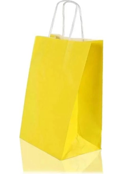 Sarı Kraft Çanta Orta Boy 25X12X31 cm 25 Adet modelleri
