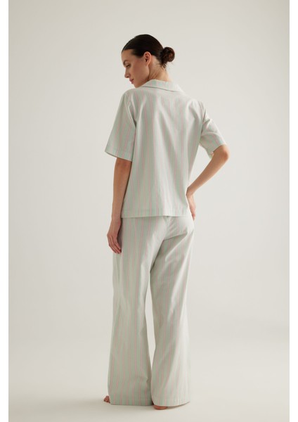 Kadın Dokuma Kısa Kollu Gömlek Pijama Üstü fırsatları