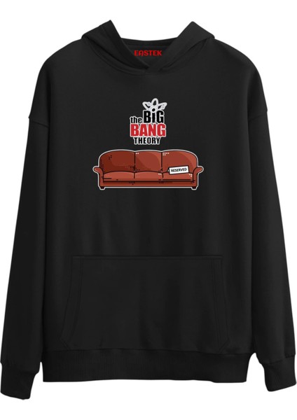 Sheldon’s Spot Design Tasarım 3 Iplik Şardonlu Kapüşonlu Unisex, Kadın, Erkek Hoodie