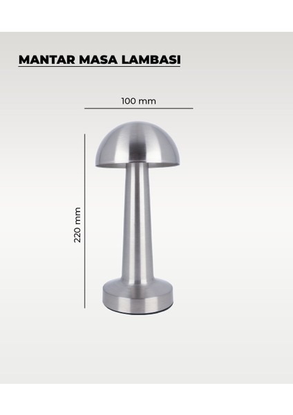 Krom Mantar Masa Lambası - Dokunmatik - 3 Renk Işık fiyatları