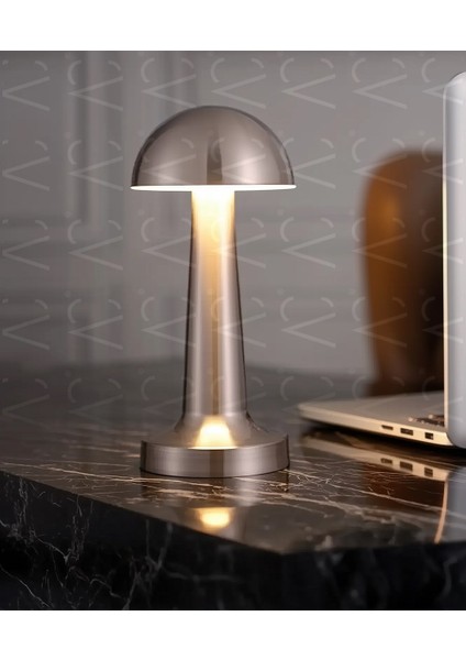 Krom Mantar Masa Lambası - Dokunmatik - 3 Renk Işık modelleri