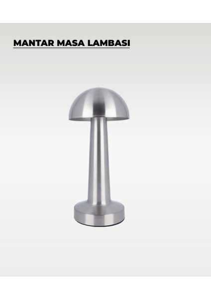 Krom Mantar Masa Lambası - Dokunmatik - 3 Renk Işık fırsatları