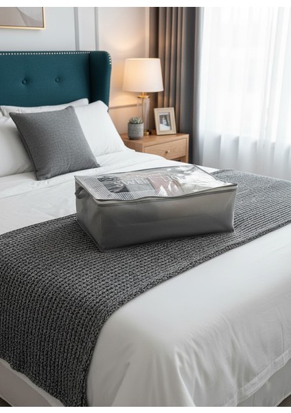 Pencereli Baza Altı Hurç | 2 Adet | Mevsimlik, Yazlık, Kışlık, Sert Yorgan ve Yastık Hurcu Sert Kalın Hurç indirimleri