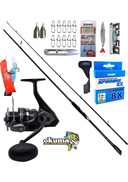 Okuma Wave Power 4000 244CM 6-32GR Oslo Zen Pro Karbon Spin Olta Takımı Seti