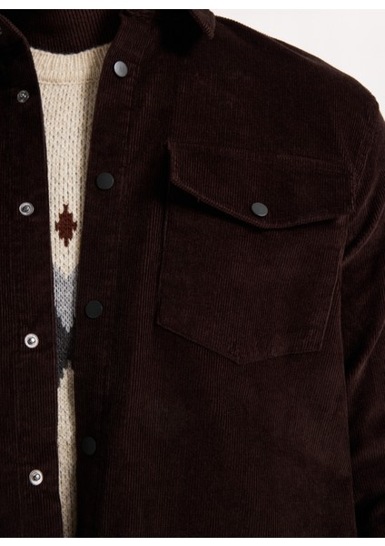 Relaxed Kahve Fitilli Erkek Gömlek M5WM-GML1807 indirimleri