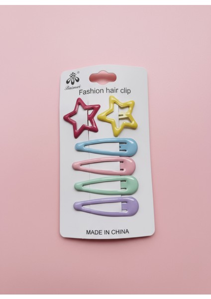 Yıldız Model Renkli 6’lı Toka Seti