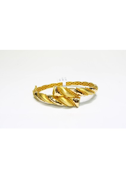 14 Ayar Altın Dorikalı Fantezi Kelepçe Bilezik 10.48 gr