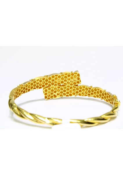 14 Ayar Altın Dorikalı Fantezi Kelepçe Bilezik 10.48 gr